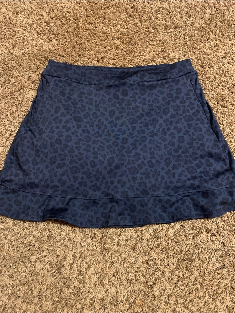Renwick Navy Leopard Flounce Skirt